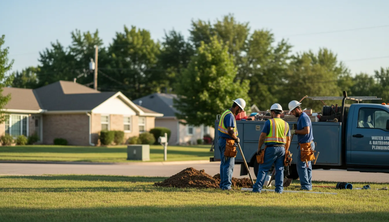 Residential water line and bathroom plumbing service in Nashville, KS